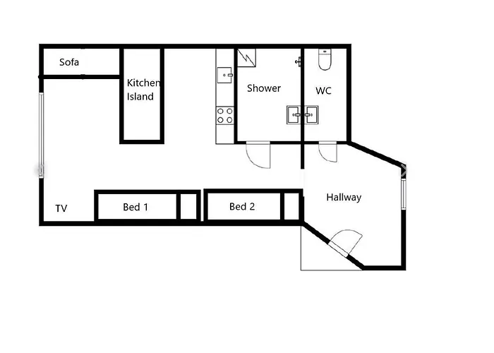 Rustic Black And White Apartmán *